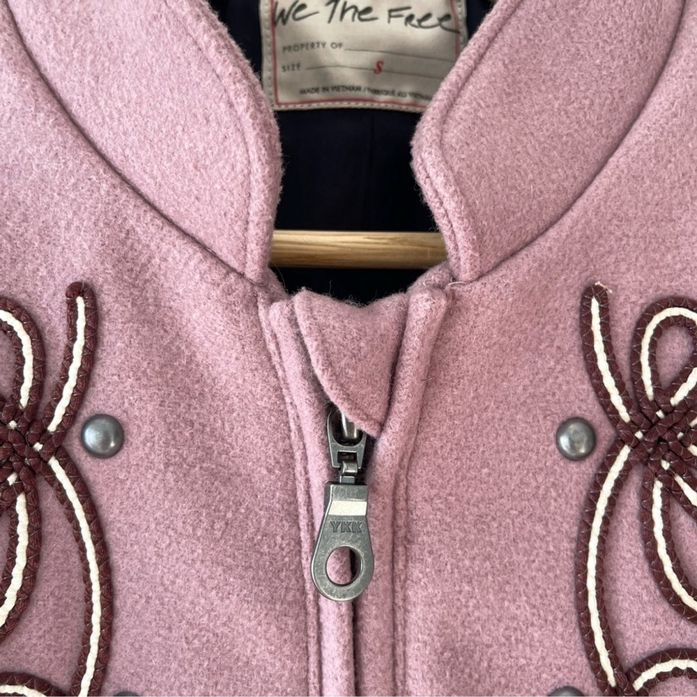 Free People We the Free Boy Band Bomber Jacket SMall - Picture 9 of 16